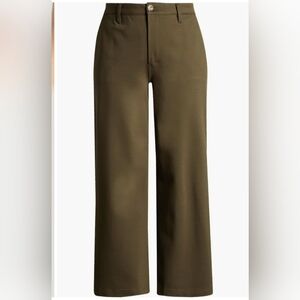 Kut from the Kloth Meg Super Wide Leg High Rise Trousers Color Olive  Size 18